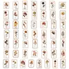 50 Molduras de Carimbo Retro Transparentes, Adesivos de Flores de Página Antiga para Seleção, Decoração de Caderno DIY Guitarra Adesivos à Prova d'Água