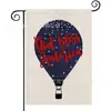 Popular Bandera de Jardín del Día de la Independencia de Amazon Perro Estrella Estampado Material de Lino Bandera Decorativa Americana para Exteriores