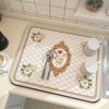 Mancha imitación barro de diatomeas absorbente tapete de mesa de cocina restaurante drenaje tapete de cocina absorbente a prueba de moho secado rápido tecnología tapete de terciopelo