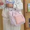 Nova Bolsa de Tutoria Grande Capacidade em Nylon para Alunos do Ensino Fundamental, Bolsa Transversal Feminina Estilo Faculdade Fofa, Versátil