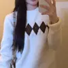 Atacado do Fabricante Outono e Inverno Veludo Ártico Lavado Estilo Coreano Retrô Gola Redonda Manga Longa Malha Suéter Solto Feminino
