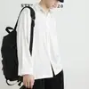 Camisa negra de verano holgada de comercio exterior transfronterizo para hombre, camisa casual, elegante y guapa, sin planchar, corte holgado, talla grande, manga larga