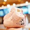 Zapatos de bebé de suela suave antideslizantes para niños pequeños, forrados en vellón de invierno, gruesos, para principiantes, de 0 a 1 años, con dibujos animados.