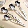 Cuchara de Acero Inoxidable 316 de Alta Calidad, Elegante Cuchara de Mesa para Niños, Cuchara Redonda Engrosada para Uso en el Hogar, Cuchara Sopera de Mango Largo