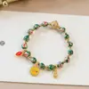 Pulsera de flor fragante de Pekín para mujer, esmalte cloisonné cloisonné, pulsera de flor, pulsera de cuentas corazón a corazón, venta al por mayor