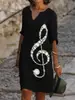 2026 Nuevo Vestido de Verano para Mujer con Estilo de Pintura al Óleo Transfronteriza, Cuello en V, Impresión 3D, Holgado, de Manga Corta, para Vacaciones en la Playa junto al Mar