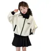 Nueva chaqueta informal de moda de otoño para niños, camisa con cremallera de moda estilo coreano para niñas pequeñas, ropa deportiva de primavera