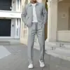 Chegada Nova 2026 Cardigan Masculino de Outono com Zíper e Gola, Malha Waffle, Corte Slim, Conjunto de Jaqueta Masculina