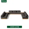 Conjunto de Sofá e Mesa de Centro Nórdico para Exterior para Pátio, Jardim, Varanda de Hotel, Resistente à Água e ao Sol, Móveis de Madeira Maciça para Lazer ao Ar Livre
