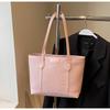 Bolsa Grande de Couro Estilo Coreano para Mulheres 2025 Verão Nova Casual Simples Bolsa de Ombro para Trabalho e Deslocamento Bolsa Tote