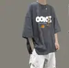 Camiseta de Manga Corta de Marca de Moda para Hombre de Verano, Estilo Harajuku Hong Kong, Estilo Japonés, Cuello Redondo, Estampada, Moderna, Corte Holgado, Top de Media Manga