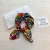 Bufanda cuadrada suave autoajustable floral de algodón y lino peinado, pañuelo decorativo para la cabeza, literario, retro, pequeño, fresco, flor de cintura ins
