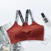 Sujetador Deportivo Strapless de Letras Inglesas sin Costuras para Niñas, Sujetador Deportivo Camisola para Correr, Hermoso Sujetador Deportivo de Espalda para Mujeres