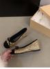 Zapatos Individuales Zapatos de Mujer Nuevo Primavera y Otoño Estilo Fragante 2025 Plata Francesa Primavera Suave Aumentado Lentejuelas Zapatos de Noche