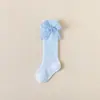 Calcetines de Verano Finos para Bebé Niña Estilo Español con Lazo, Calcetines de Princesa, Calcetines hasta la Pantorrilla, Calcetines de Malla