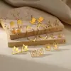 Pendientes de Cadena de Diamantes Geométricos Simples Transfronterizos Europeos y Americanos Diseño de Doble Capa Pendientes de Anillo de Flor de Moda de Gama Alta