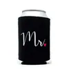 Porta-copo Caneca para Casal Sr. Sra., Capa Isolante para Lata de Cola com Estampa de Coração, Decoração para Festa de Casamento Capa de Lata de Cerveja