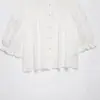 Ropa de mujer transfronteriza 2026 Moda europea y americana versátil casual simple holgada acampanada manga larga camisa para mujer D6360923