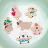 Atacado Versão Coreana Criativa Duplo Pendente Capivara Padrão de Capivara Gotejamento de Óleo Liga Metálica Colar Pulseira Joias Acessórios DIY