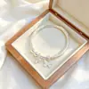 Pulsera Popular Floral de Plata Pura para Mujer, Sencilla y de Moda, Pulsera Ajustable Chapada en Plata, Brazalete de Plata, Venta al por Mayor desde la Fábrica de Origen