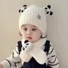 Conjunto de Gorro y Bufanda para Niños, Gorro de Lana para Bebés Niños y Niñas con Forro de Felpa, Cálido Gorro Tejido de Pullover para Niños Pequeños, Estilo Coreano Lindo