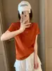 Camiseta Feminina Macia e Fofa de Algodão com Estampa de Floco de Neve, Gola Redonda, Manga Curta, para o Dia a Dia, Estilo Simples, Venda Direta da Fábrica, Fornecimento em Atacado