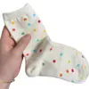Calcetines de dopamina para mujer, nuevos calcetines de algodón coloridos de otoño, modernos calcetines japoneses con dibujos animados de estudiantes, a rayas, hasta media pantorrilla