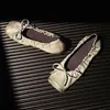 Zapatos Planos de Cuero Suave Estilo Francés para el Trabajo Versátiles Slip-On Puntera Cuadrada Zapatos de Ballet Rosa para la Noche Zapatos Individuales para Mujer