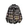 2026 Nova Camisa Masculina Estilo Japonês Retrô Xadrez Caimento Solto Manga Longa Tamanho Grande Moda Casual Camisa Cardigan