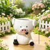 Vaso de Flor Suculenta Desenho Animado Animal Cerâmico Vaso Pequeno Cacto Vaso de Flor para Interior Vaso Criativo Fofo Vaso para Planta de Mesa