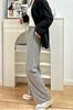 Pantalones de terciopelo de antílope personalizados de pierna ancha para mujer, Primavera 2026, pantalones rectos de tiro alto ajustados para figuras petite