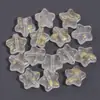Contas de vidro com folha de ouro fosco e furos retos em formato de pentagramas, materiais para miçangas DIY para joias artesanais como brincos, colares e pulseiras