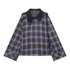Comércio Exterior Atacado Outono e Inverno Roupas Femininas Conjunto de Jaqueta de Algodão com Capuz Xadrez e Calça Cargo Xadrez de Cintura Alta Estilo Lanterna