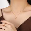 Collar de Piedra Lunar Nicho Nuevo Estilo Coreano Ins Simple Forma Denier Cadena Clavícula Acero Titanio Moderna Elegante