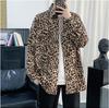 Camisa con Estampado de Leopardo para Hombre Diseño Holgado de Manga Larga Camisa Protectora Solar Chifón Delgado Estilo Coreano Retro Guapo Camisa Floral con Caída