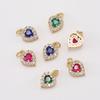 Colgante de Gema con Micro-Incrustaciones en Forma de Corazón Colgante Vintage con Conservación de Color Oro 18K Zircón Corazón del Océano Cadena para Suéter Colgante para Joyería DIY