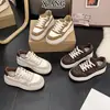 Zapatos de Plataforma con Cordones de Piel Genuina para Mujer 2026 Otoño/Invierno Nuevos Zapatos Versátiles para Mujer Suela Gruesa Aumentadores de Altura Zapatos Blancos Zapatos Deportivos Casuales