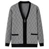 Suéter con Cremallera YINGAO Jacquard de Diamantes para Hombre Otoño Nuevo Cárdigan Vintage Chaqueta de Moda para Hombre