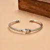 Plata de Ley S925 Corea del Sur Dongdaemun Pulsera para Mujer Cierre de Gancho Pulsera de Apertura Plata Tailandesa Estudiante Nicho Moda Personalidad Simple
