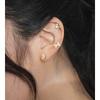 Arete Saturno Zircón Plata S925 Diamante Único Mini Uña para Hueso de la Oreja Moda Simple Creativo Compacto Tornillo E02350