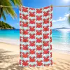 Amazon Transfronterizo Cangrejo de Playa Toalla de Playa Microfibra Secado Rápido Absorbente Toalla de Playa Vacaciones Toalla de Baño Grande Toalla