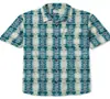 Nova Camisa de Praia Masculina de Manga Curta Verão Camisa Havaiana Floral Americana de Manga Curta com Bolsos Algodão Puro Estampa Direta