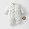 Mameluco para bebé, 200 g, con acolchado de algodón añadido, adecuado para salidas de otoño e invierno, algodón fino, engrosado, mameluco convertible, ropa para niños