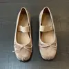 Nuevos Zapatos Mary Jane con Lazo Estilo Suave 2026 para Mujer, Bailarinas Francesas Retro de Gamuza para Viajar con Tacón Bajo