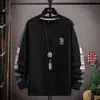 Camiseta de Manga Larga para Hombre de Primavera y Otoño, Capa Base, Sudadera Pulóver Casual de Moda