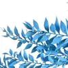 Folhas Ricas Tingidas Únicas Flor Eterna Material Flor Seca Folha Seca Material Decoração de Casamento Atacado em Estoque