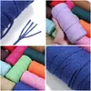 Cuerda de Cáñamo Colorida 3mm Cuerda de Algodón Tejida a Mano Cuerda Colorida Material Tejido a Mano DIY para Jardín de Infantes Cuerda para Cubrir