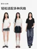 Camiseta de Verano de Manga Corta de Algodón Copo de Nieve Retro Americana para Mujer Talla Grande Cuello Redondo Corte Recto Holgado Estilo Casual Simple Ligero