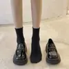 Zapatos de cuero para mujer de estilo británico con suela gruesa, nuevos zapatos Mary Jane franceses estilo japonés JK para otoño de 2026, mocasines negros.