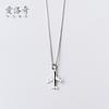 Collar con colgante de plata S925 estilo japonés coreano con personalidad, estilo avión dulce, colgante individual para mujer D3511